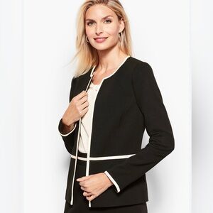 Talbots Black Blazer with white Accents